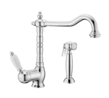 NEW OLD Monocomando lavello con doccetta esterna estraibile finitura ottone lucido