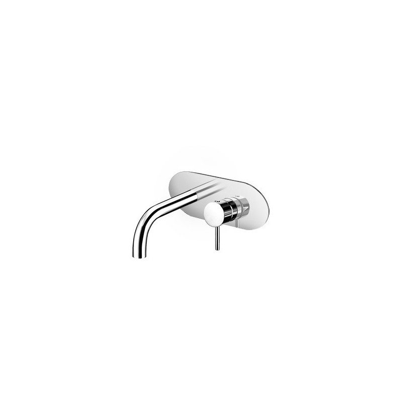 HEOS Miscelatore per lavabo ad incasso a piastra intera finitura nickel spazzolato