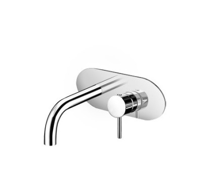 HEOS Miscelatore per lavabo ad incasso a piastra intera finitura nickel spazzolato