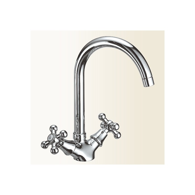 NOA monoforo per lavello finitura bianco-cromo