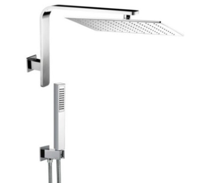 LYBRA QUADRO kit soffione con presa acqua e doccia. Soffione 250x250 mm.