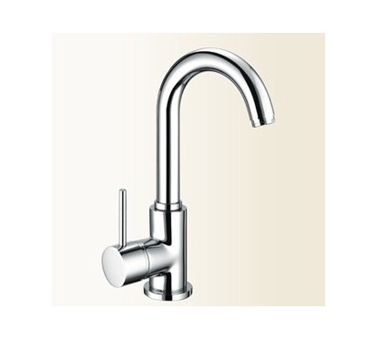 SIMPLY Miscelatore monocomando per lavabo con bocca alta finitura nickel spazzolato