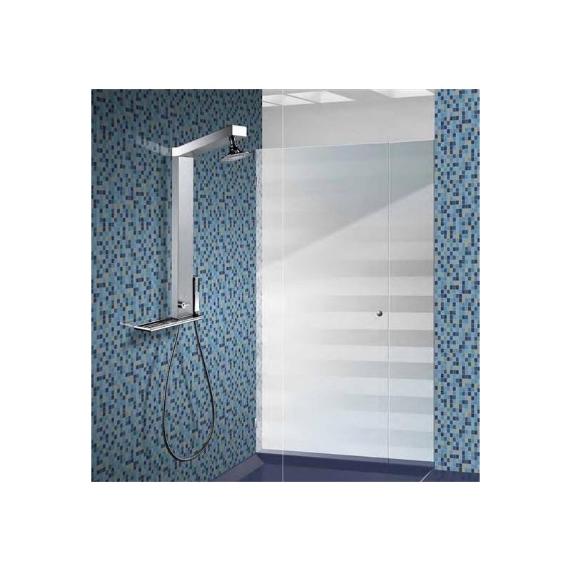 GEMMA H pannello doccia senza miscelatore con attacco acqua alto finitura satinato