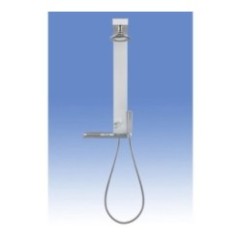 GEMMA H pannello doccia senza miscelatore con attacco acqua alto finitura satinato