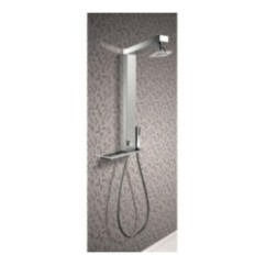 GEMMA H pannello doccia senza miscelatore, soffione quadro, con attacco acqua alto finitura satinato