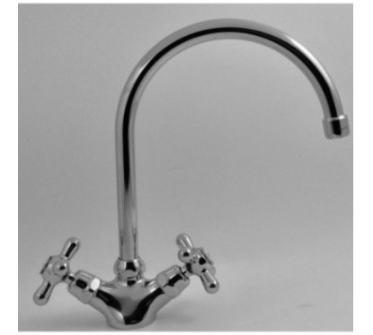 CUSIO monoforo per lavello finitura cromo