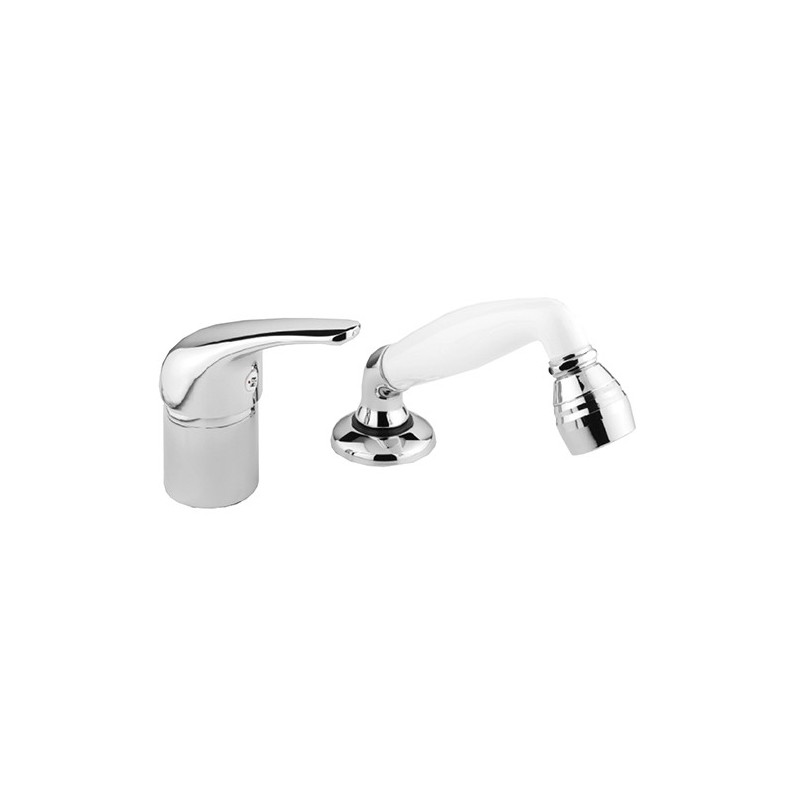 ITALY Monocomando per parrucchiere con doccetta estraibile finitura colorato bianco