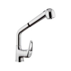 ECO Miscelatore lavello monoforo bocca alta con doccia estraibile finitura cromo