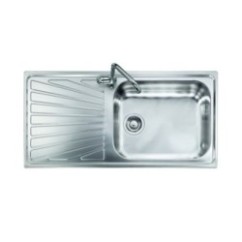 VINTAGE - INCASSO STANDARD E BORDO 8 mm lavello in acciaio inox ad una vasca grande più scolapiatti SX finitura satinato