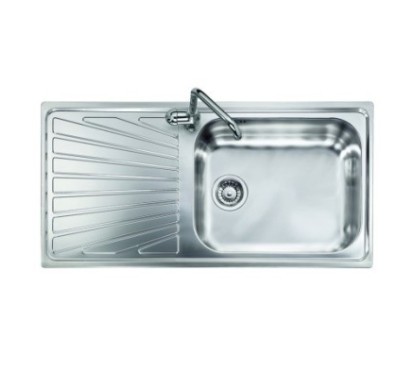 VINTAGE - INCASSO STANDARD E BORDO 8 mm lavello in acciaio inox ad una vasca grande più scolapiatti SX finitura satinato