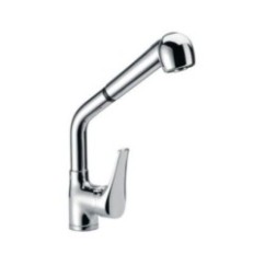 RIO Miscelatore lavello monoforo bocca alta con doccia estraibile finitura cromo