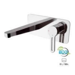 SMART ECO Miscelatore monocomando a incasso per lavabo, con piastra rettangolare finitura cromo