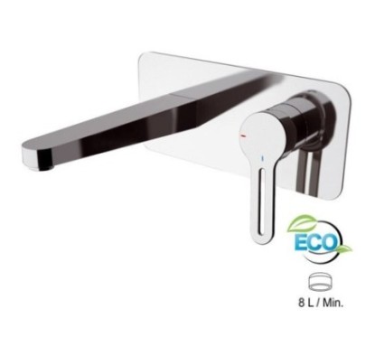 SMART ECO Miscelatore monocomando a incasso per lavabo, con piastra rettangolare finitura cromo