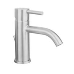 FRIDA Monocomando lavabo con scarico automatico in acciaio inox finitura acciaio spazzolato