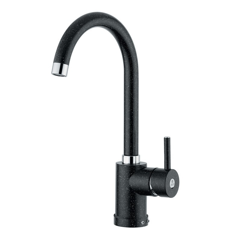 POLYTEK10 miscelatore monocomando con canna a ponte finitura ultrametal nero