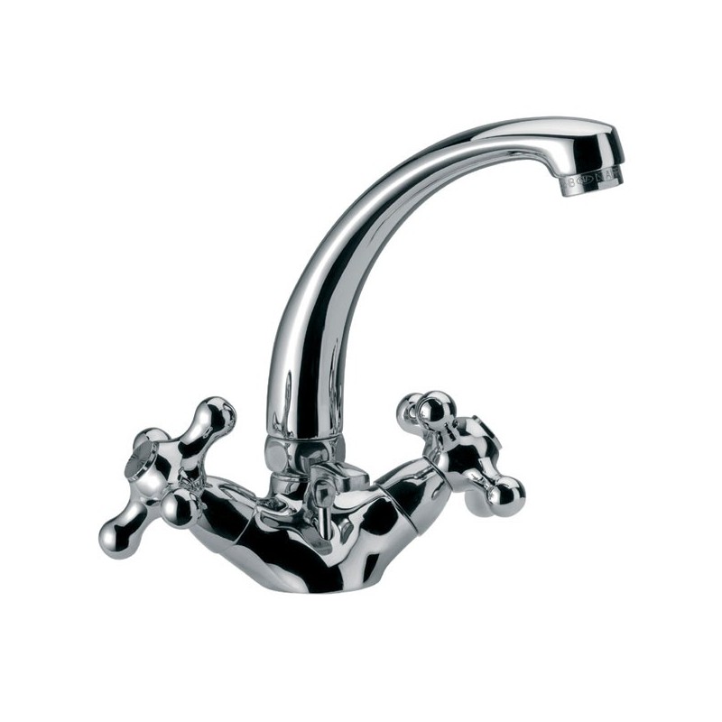 REVIVAL monoforo lavabo con canna fusa corta finitura cromo