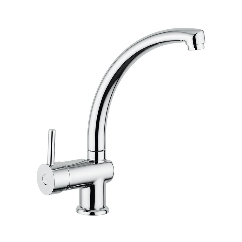 EUROMIX miscelatore monocomando con canna fusa finitura microultragranit 98 bianco