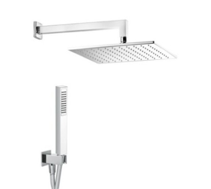 ELEGANCE QUADRO kit soffione con presa acqua e doccia. Soffione 300x300