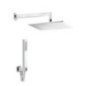 ELEGANCE QUADRO kit soffione con presa acqua e doccia. Soffione 300x300