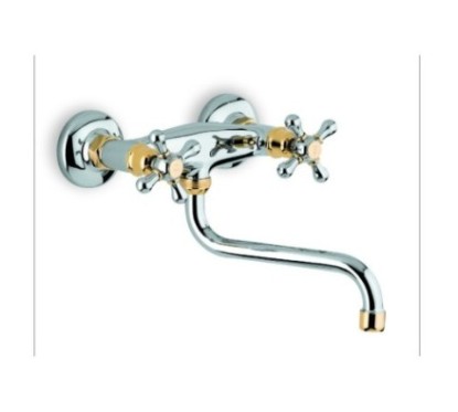 LIBERTY Gruppo per lavello a parete finitura cromo