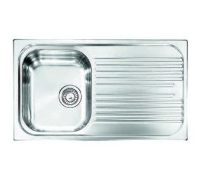 UNIVERSAL Lavello in acciaio inox a una vasca più scolapiatti SX finitura satinato