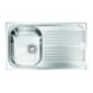 UNIVERSAL Lavello in acciaio inox a una vasca più scolapiatti SX finitura satinato