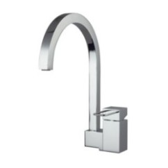 QUADRA rubinetto monocomando monoforo orizzontale lavello bocca a P finitura cromo