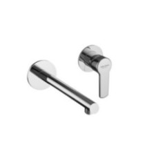 YUMA Monocomando lavabo a muro due parti canna mm 160 finitura oro