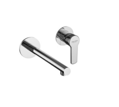 YUMA Monocomando lavabo a muro due parti canna mm 160 finitura oro