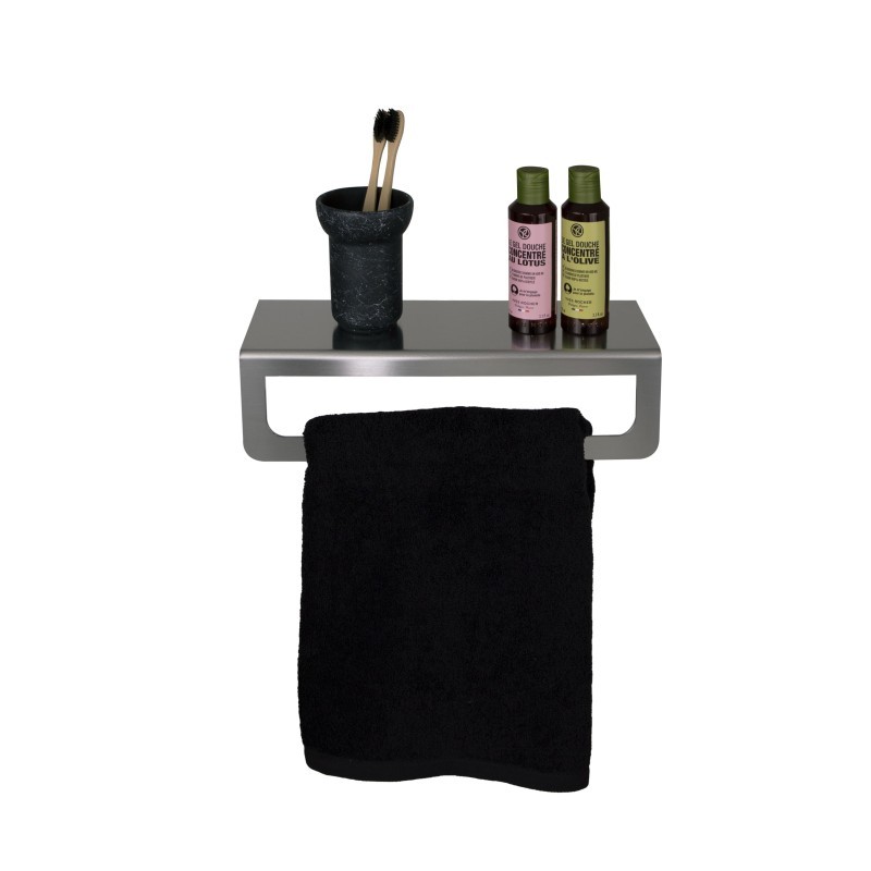 EDEN  mensola portasalviette in acciaio inox L. 40 H.9 P.12cm