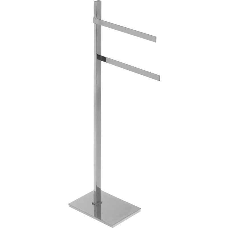 BASIC Piantana in ottone cromato con 2 porta salviette fissi Lungh.28 cm.