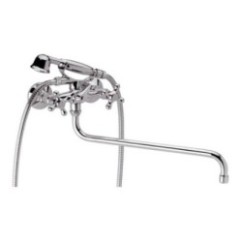 REVIVAL Gruppo vasca esterno con doccia e canna lunga girevole finitura cromo