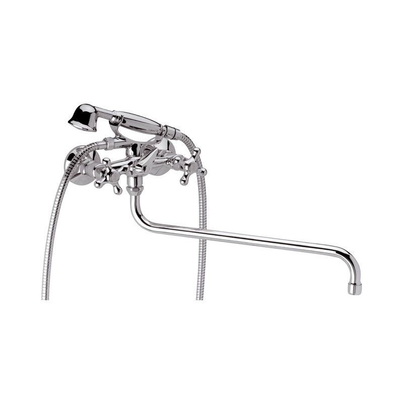 REVIVAL Gruppo vasca esterno con doccia e canna lunga girevole finitura cromo