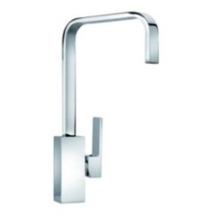 FLATMIX miscelatore monocomando quadrato con canna rettangolare finitura ultrametal titanio/cromo