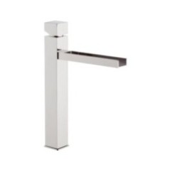 CUBE WATERFALL monocomando lavabo alto con bocca a cascata senza scarico finitura cromo