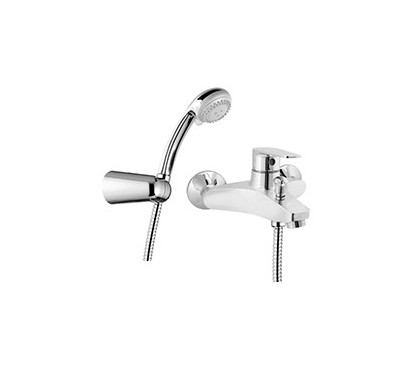 TEMA Monocomando vasca esterno con kit doccia finitura cromo con cartuccia a risparmio d'acqua