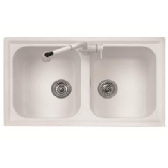 ATLANTIC 86.20 Lavello cucina a due vasche finitura micro ultragranit 98 bianco
