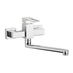 QUADRA rubinetto monocomando lavello a parete finitura cromo
