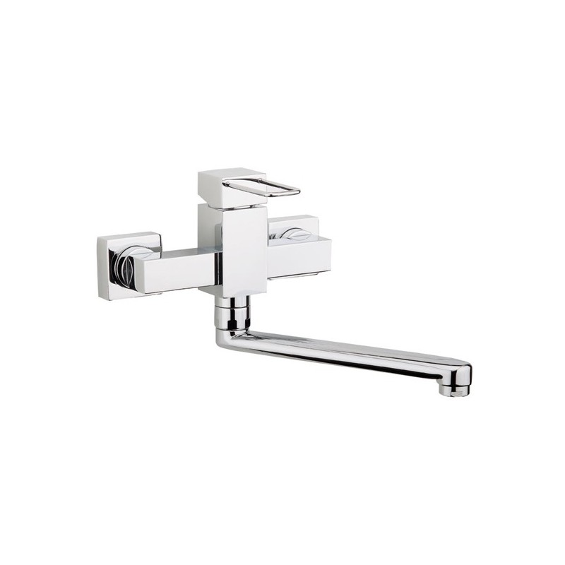 QUADRA rubinetto monocomando lavello a parete finitura cromo