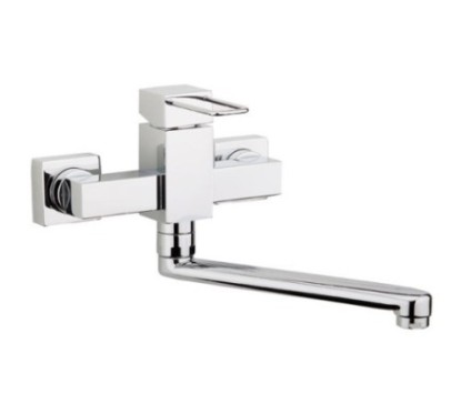 QUADRA rubinetto monocomando lavello a parete finitura cromo