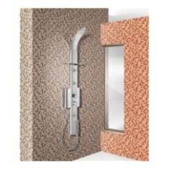 SFERA pannello doccia con miscelatore monocomando finitura satinato