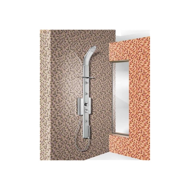 SFERA pannello doccia con miscelatore monocomando finitura satinato