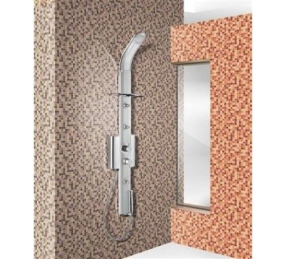 SFERA pannello doccia con miscelatore monocomando finitura satinato