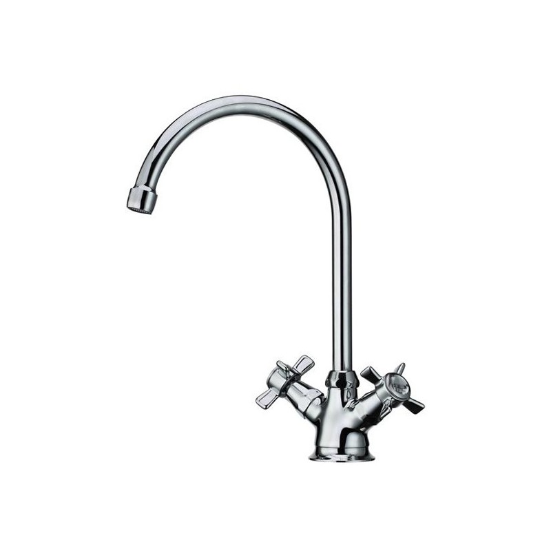 BIJOU monoforo lavello bocca a P diam. 18 finitura cromo