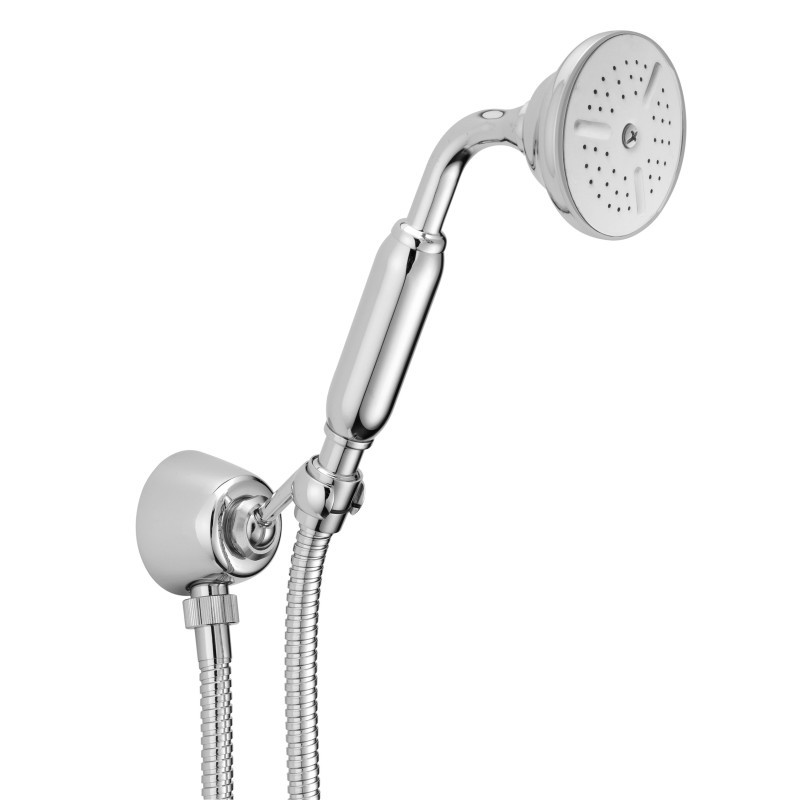 Presa acqua con supporto, flessibile e doccetta finitura nichel antico