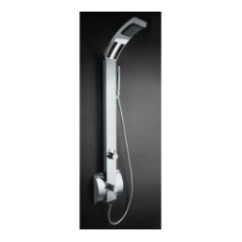 IDEA INOX pannello doccia in acciaio inox e abs con miscelatore termostatico finitura cromo
