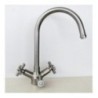IDEALAQUA miscelatore lavello cucina a 3 vie separate finitura nickel spazzolato