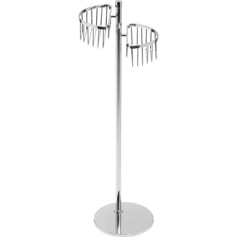 MT Piantana in ottone cromato con due griglie semicircolari