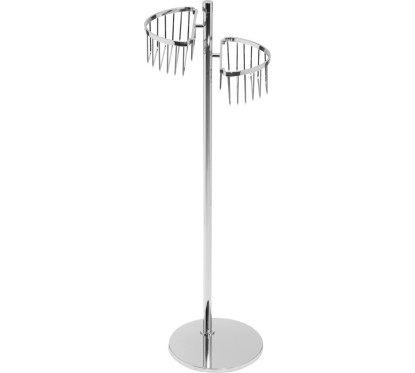 MT Piantana in ottone cromato con due griglie semicircolari