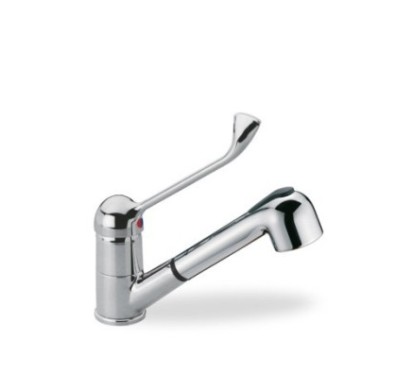 TECNOMIX monocomando per lavello con doccia estraibile e leva clinica finitura cromo